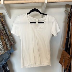 White V-Neck Women's Top